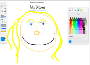 paint brush a very bad drawing of my mom